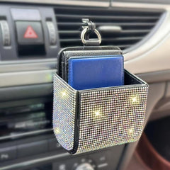 Car Air Vent Phone Holder Pouch Bling Organizer Bag Box