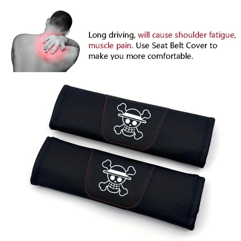 2pcs Anime Flag Seat Belt Pad Shoulder Strap Cover Car Accessories