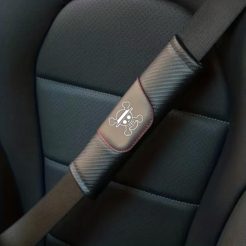 2pcs Anime Flag Seat Belt Pad Shoulder Strap Cover Car Accessories