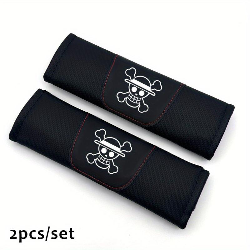 2pcs Anime Flag Seat Belt Pad Shoulder Strap Cover Car Accessories