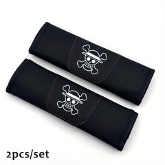 2pcs Anime Flag Seat Belt Pad Shoulder Strap Cover Car Accessories