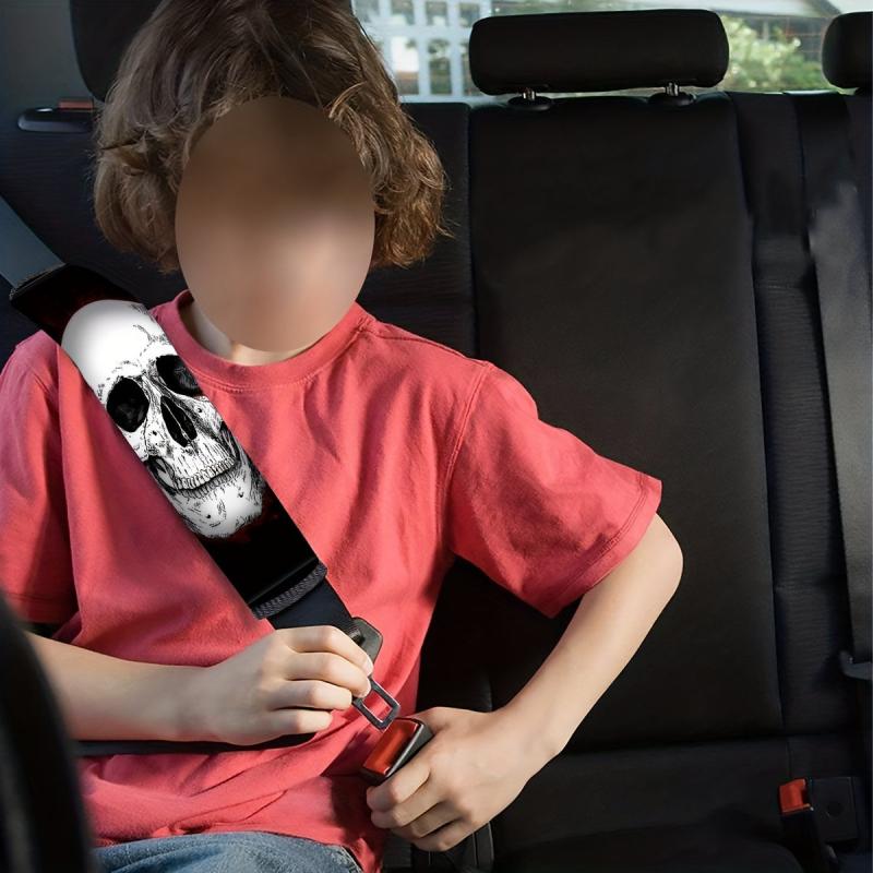 Skull Print Car Safety Belt Shoulder Cover Protector for Car SUV Truck