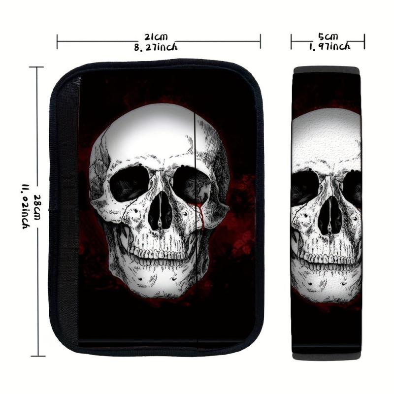 Skull Print Car Safety Belt Shoulder Cover Protector for Car SUV Truck