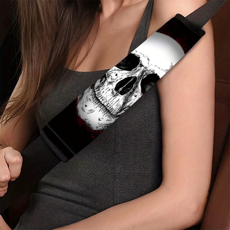 Skull Print Car Safety Belt Shoulder Cover Protector for Car SUV Truck