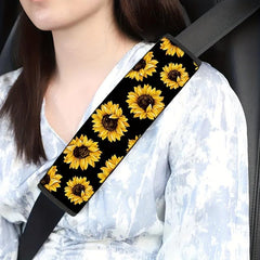 Sunflower Print Car Seat Belt Cover Soft Shoulder Pad Safety Protector