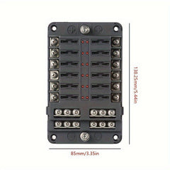 Universal 12-Way Car Fuse Box with LED Indicator