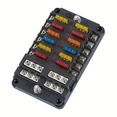 Universal 12-Way Car Fuse Box with LED Indicator