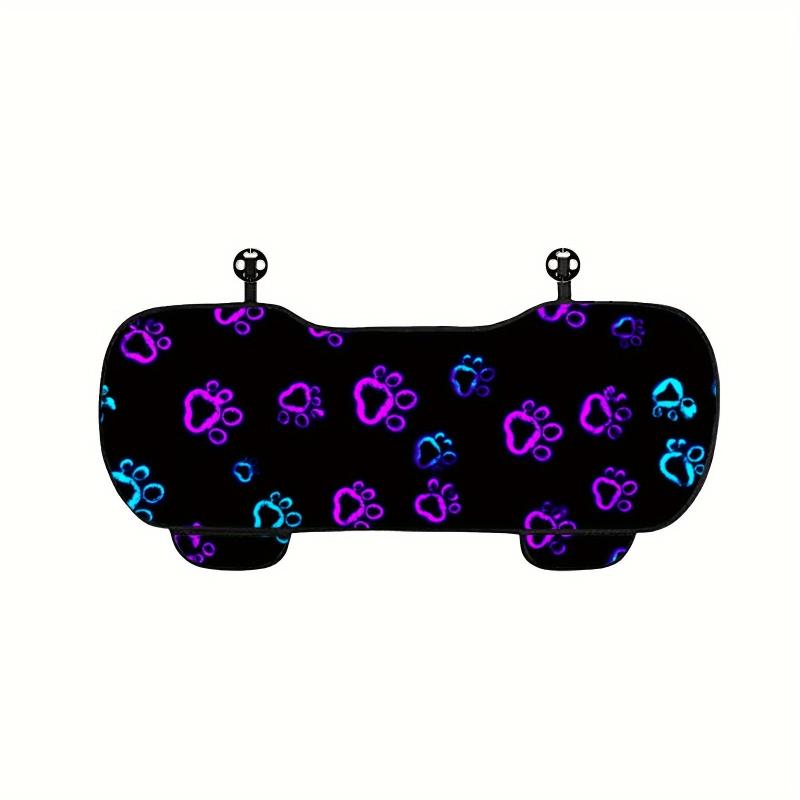 Fluorescent Dog Paw Print Car Seat Cushion - Breathable & Stain Resistant