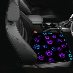 Fluorescent Dog Paw Print Car Seat Cushion - Breathable & Stain Resistant