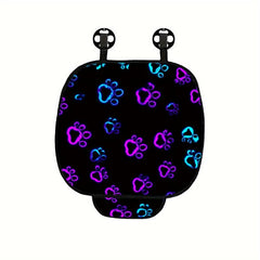 Fluorescent Dog Paw Print Car Seat Cushion - Breathable & Stain Resistant