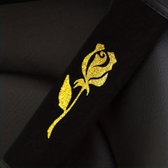 Car Seat Belt Shoulders Red Silver Flowers Print Anti slip Protector