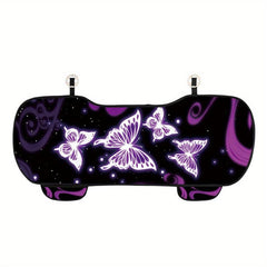 Purple Light Butterfly Print Car Seat Cushion Set