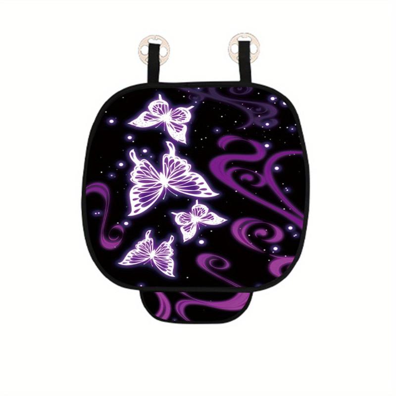 Purple Light Butterfly Print Car Seat Cushion Set