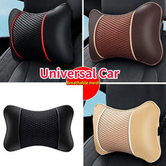 Universal Car Neck Pillows PU Leather Pack Headrest - Soft & Comfortable