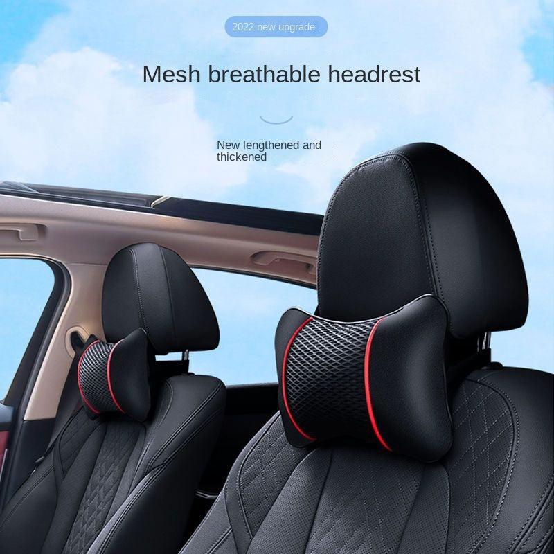 Universal Car Neck Pillows PU Leather Pack Headrest - Soft & Comfortable