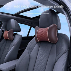 Universal Car Neck Pillows PU Leather Pack Headrest - Soft & Comfortable