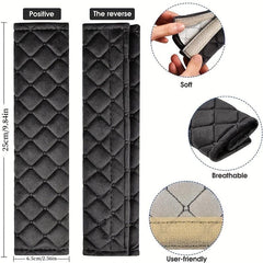 2pcs Car Seat Belt Shoulder Protector Soft Extended Fixer Cover Car Interior