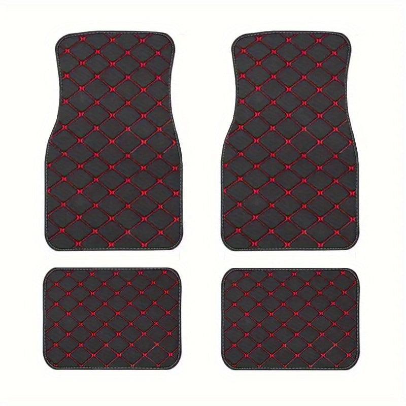 2pcs Waterproof Car Floor Mats Front & Rear Leather Carpet