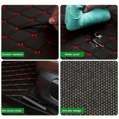 2pcs Waterproof Car Floor Mats Front & Rear Leather Carpet