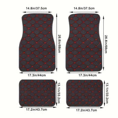 2pcs Waterproof Car Floor Mats Front & Rear Leather Carpet