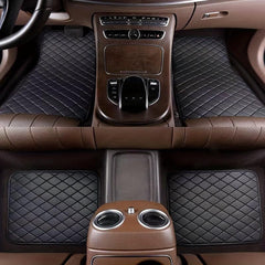 2pcs Waterproof Car Floor Mats Front & Rear Leather Carpet