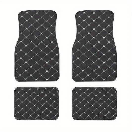 2pcs Waterproof Car Floor Mats Front & Rear Leather Carpet