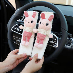 Cartoon Plush Car Seat Belt Shoulder Cover Anti-sling Car Interior Supplies