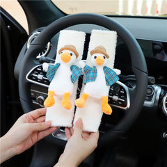 Cartoon Plush Car Seat Belt Shoulder Cover Anti-sling Car Interior Supplies