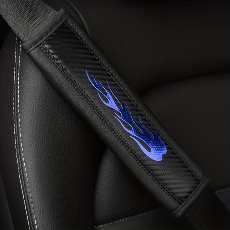 Carbon Fiber Leather Flame Car Seat Belt Shoulder Protector Cover