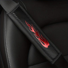 Carbon Fiber Leather Flame Car Seat Belt Shoulder Protector Cover