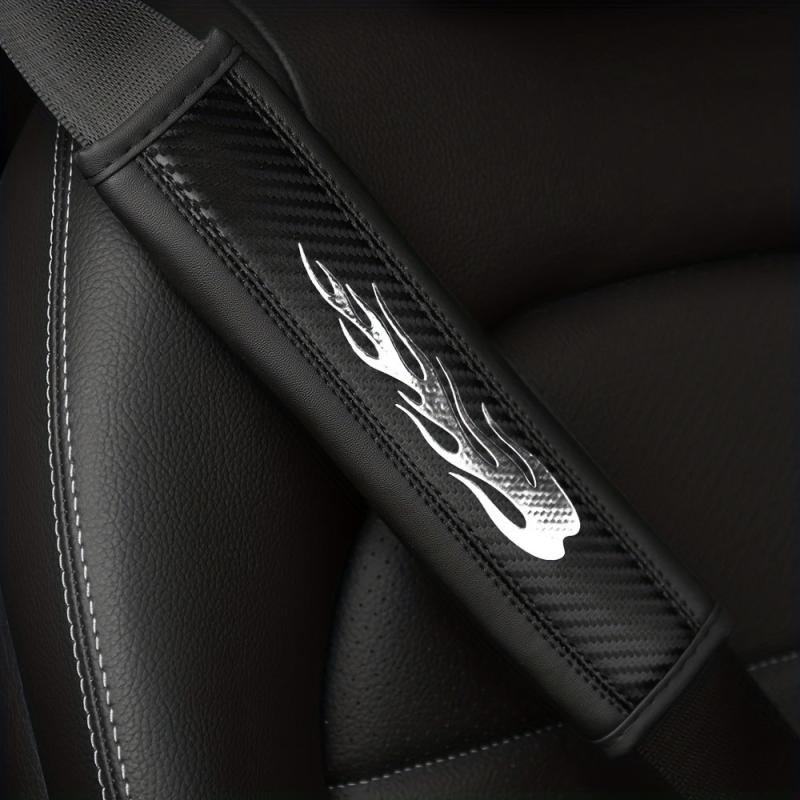 Carbon Fiber Leather Flame Car Seat Belt Shoulder Protector Cover