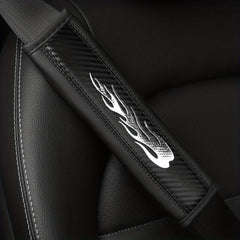 Carbon Fiber Leather Flame Car Seat Belt Shoulder Protector Cover