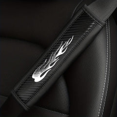Carbon Fiber Leather Flame Car Seat Belt Shoulder Protector Cover