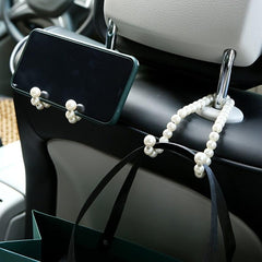 Invisible Car Headrest Hook Stainless Steel Pearl Car Seat Back Hook