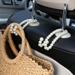 Invisible Car Headrest Hook Stainless Steel Pearl Car Seat Back Hook