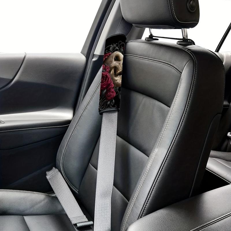 Rose Skull Print Car Shoulder Cover