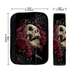 Rose Skull Print Car Shoulder Cover