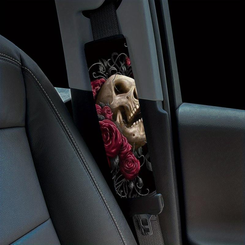 Rose Skull Print Car Shoulder Cover