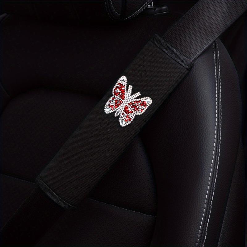 Diamond Butterfly Car Seat Belt Shoulder Cover - Safety & Style