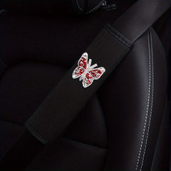 Diamond Butterfly Car Seat Belt Shoulder Cover - Safety & Style