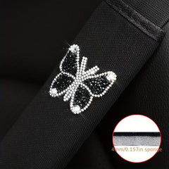 Diamond Butterfly Car Seat Belt Shoulder Cover - Safety & Style