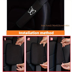 Diamond Butterfly Car Seat Belt Shoulder Cover - Safety & Style