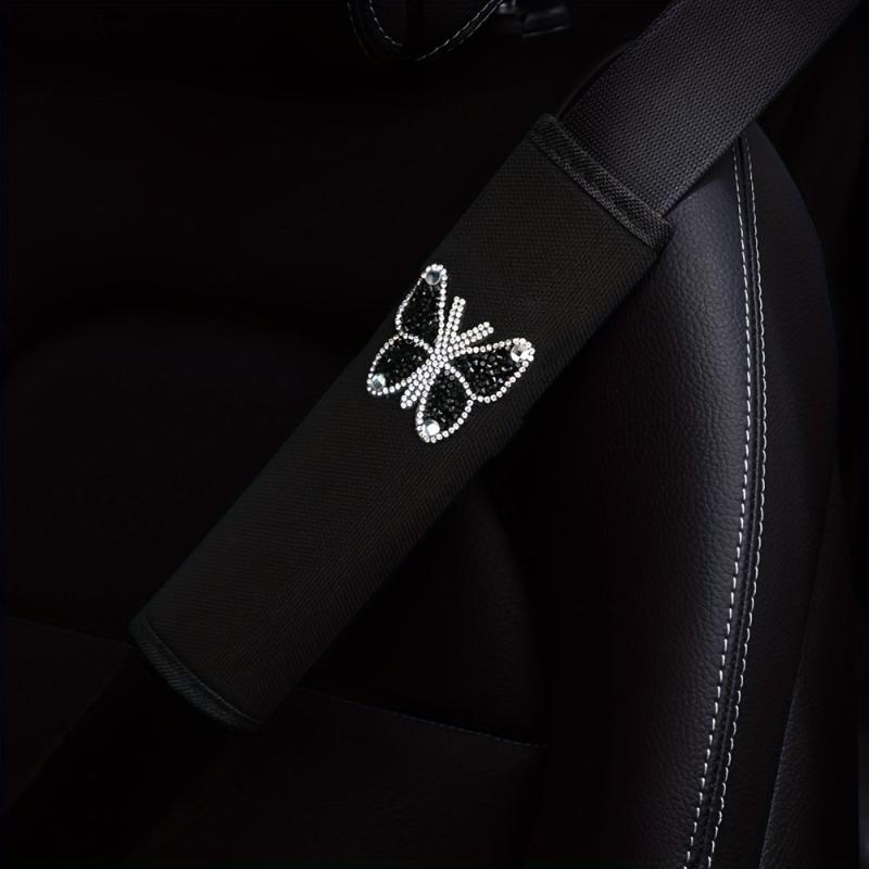 Diamond Butterfly Car Seat Belt Shoulder Cover - Safety & Style