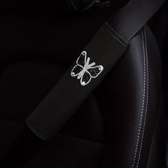 Diamond Butterfly Car Seat Belt Shoulder Cover - Safety & Style