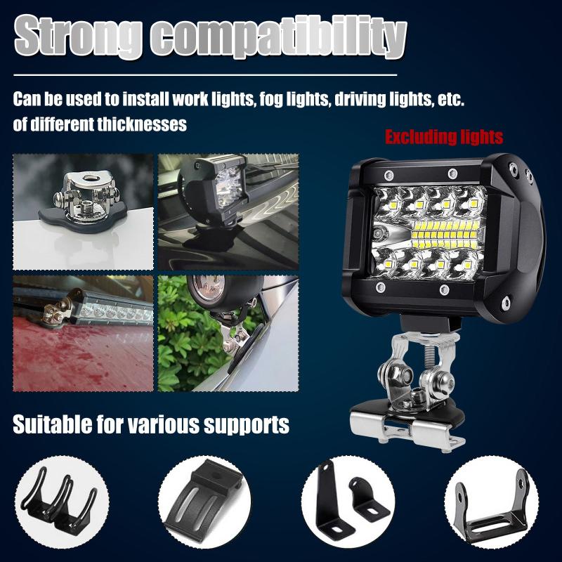 Adjustable LED Light Bar Mounting Bracket Stainless Steel Holder