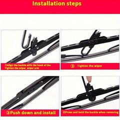 Upgrade Your Car's Wiper Blades - Universal U Hook Blades, 1 Piece