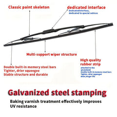 Upgrade Your Car's Wiper Blades - Universal U Hook Blades, 1 Piece