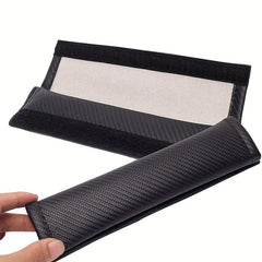 2pcs Carbon Fiber Seat Belt Covers Adults Kids PU Leather Shoulder Pad