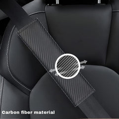 2pcs Carbon Fiber Seat Belt Covers Adults Kids PU Leather Shoulder Pad