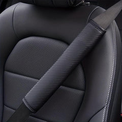 2pcs Carbon Fiber Seat Belt Covers Adults Kids PU Leather Shoulder Pad